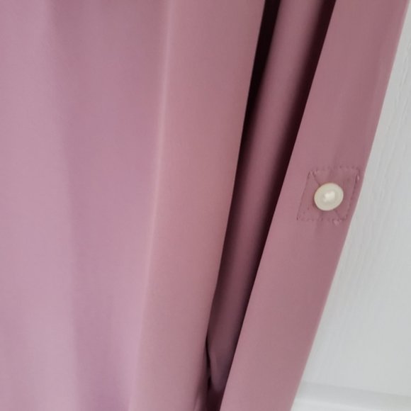 LOFT Dusty Pink Blouse Roll Up Sleeves XS - Picture 3 of 8